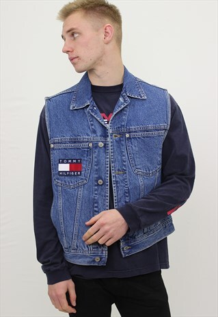 VINTAGE TOMMY HILFIGER DENIM GILET JACKET