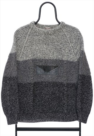 VINTAGE FIUME GREY KNITTED JUMPER MENS
