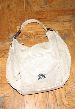 Vintage Y2K large snake print shoulder bag in beige