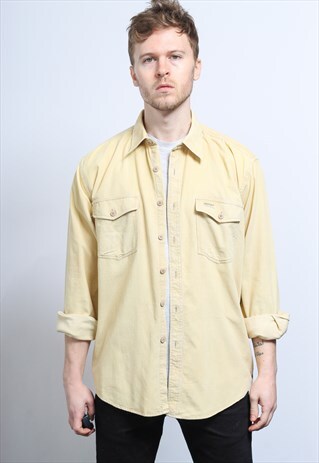 VINTAGE CORDUROY CORD SHIRT YELLOW