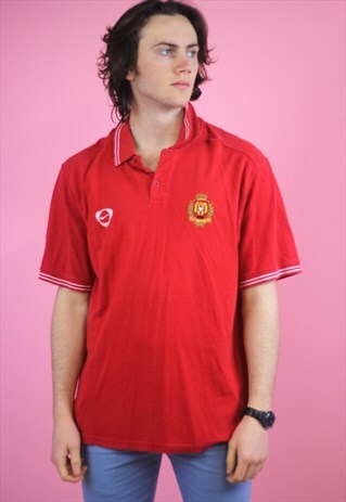 RED NIKE VINTAGE POLO T SHIRT