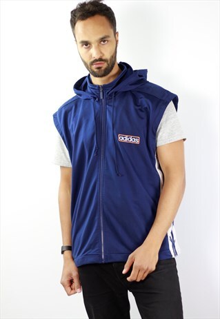 ADIDAS VEST VINTAGE ADIDAS WINDBREAKER VEST BLUE