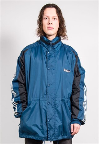 90'S VINTAGE BLUE ADIDAS PADDED COAT JACKET