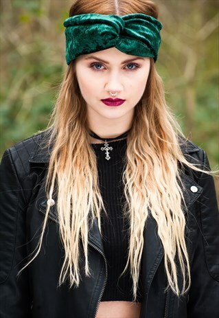 LUXE VELVET TURBAN GREEN
