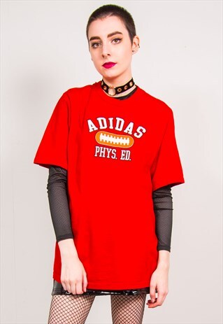 ADIDAS VINTAGE 90'S RED OVERSIZED T-SHIRT