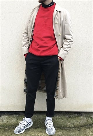 VINTAGE BURBERRY MAC COAT MADE IN ENGLAND MENS MEDIUM BEIGE