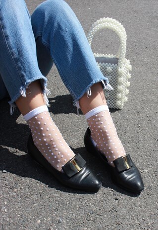 VINTAGE 80S BLACK LEATHER FLAT COURT SHOES