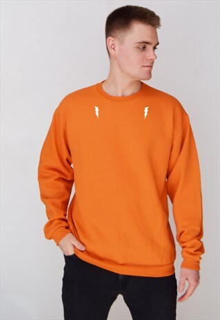 ORANGE BOLT (WHITE) SWEATSHIRT