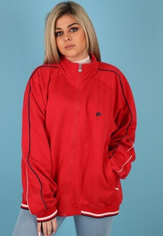VINTAGE NIKE TRACK JACKET IN RED NJ480