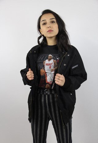 VINTAGE WOOLRICH BLACK BOMBER JACKET