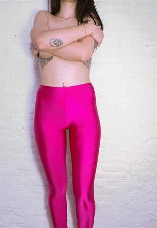 80S SHINY PINK VINTAGE LEGGINGS