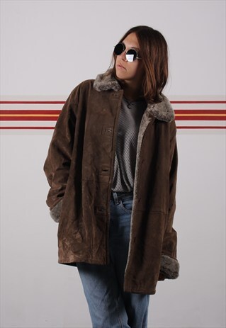 SUEDE & FAUX FUR COAT