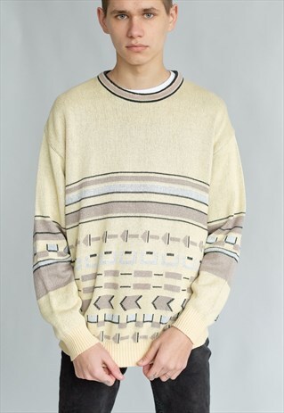 VINTAGE 80S DADS JUMPER IN PASTEL PATTERN