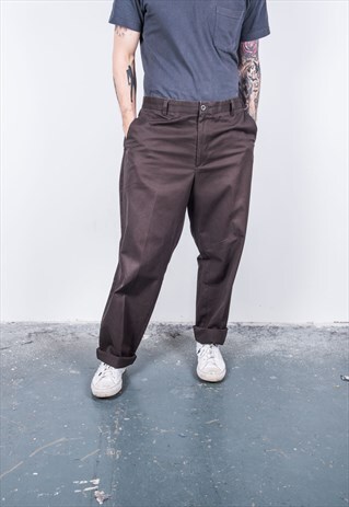DOCKERS VINTAGE 1980S BROWN TROUSERS