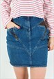 A&A Short Denim Skirt Mini Skirt High Waisted Pencil Jean
