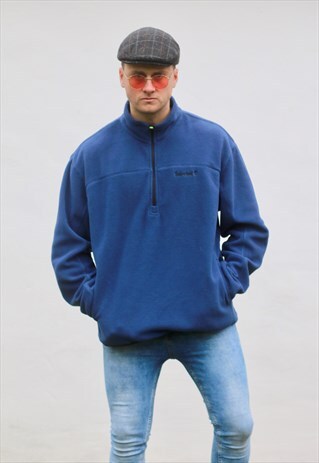 TIMBERLAND USA AIR FORCE BLUE 1/4 ZIP FLEECE