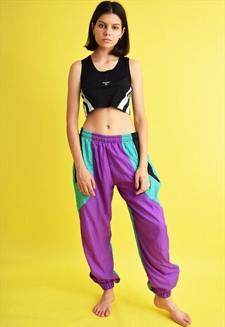 80'S RETRO VARSITY SPORTS TRACKSUIT BOTTOMS TROUSERS