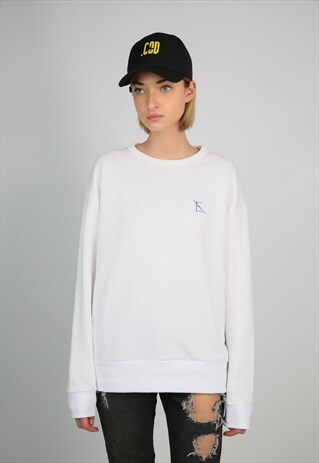 WITHOUT E PATCH WHITE SWEATSHIRT