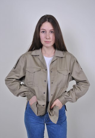 VINTAGE MILITARY SHIRT, 90S BEIGE HERITAGE SHIRT