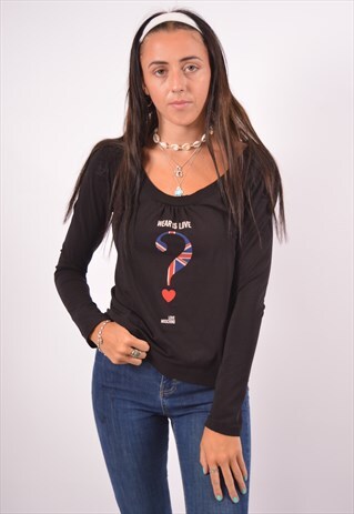 VINTAGE MOSCHINO TOP LONG SLEEVE BLACK