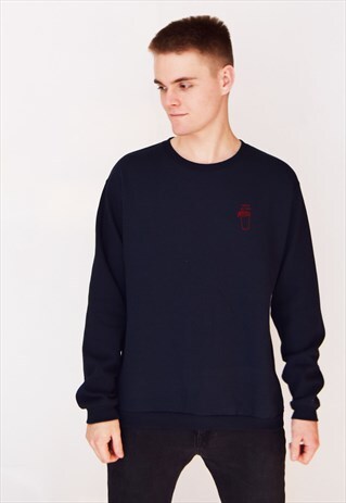 NAVY FRESH AS FUCK (RED) SWEATSHIRT