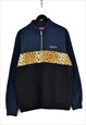Supreme Leopard Panel Half Zip Sweatshirt FW18