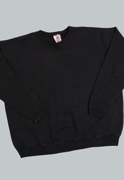 Vintage 90's Sweatshirt Black Balloon Sleeve Jumper XXLarge