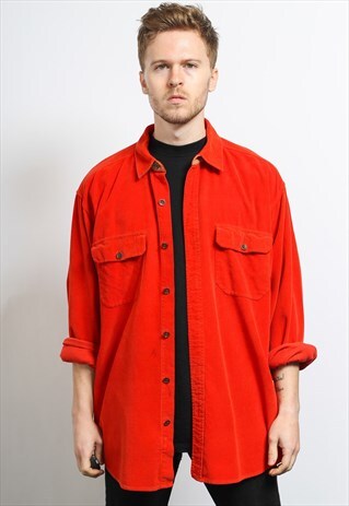 VINTAGE CORDUROY SHIRT ORANGE