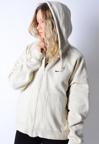 VINTAGE 90S BEIGE NIKE HOODIE JACKET