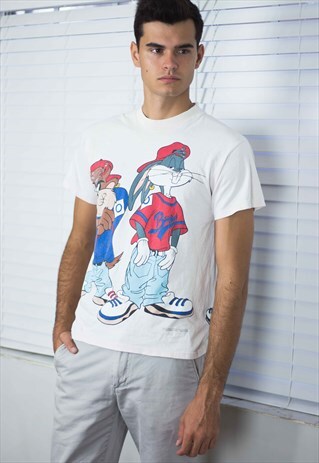 VINTAGE LOONEY TUNES T-SHIRT LOGO 90S L 7.3