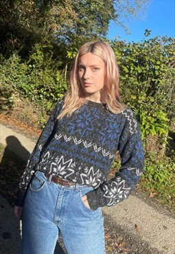 Vintage Chunky Nordic Knitted Patterned Christmas Jumper