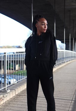 Women's sweatshirt Tracksuit in Black with embroidered logo