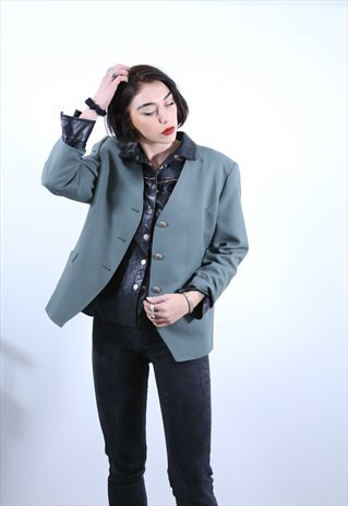 TEAL BOX BLAZER