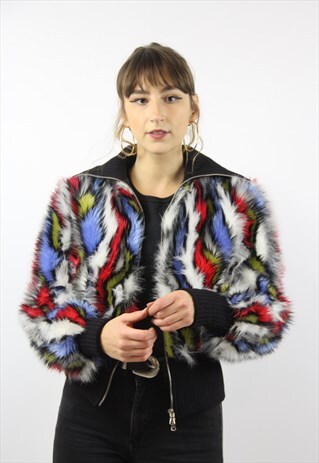 VINTAGE FAUX FUR BOMBER 90S JACKET