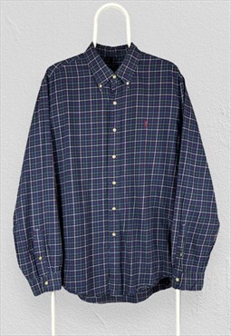 Polo Ralph Lauren Check Shirt Long Sleeve Blue Mens XL