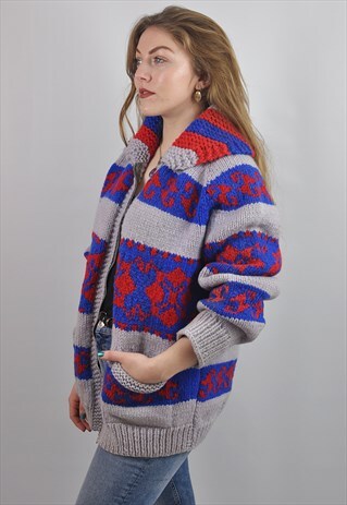 VINTAGE NORDIC OVERSIZE CHUNKY CARDIGAN / JACKET