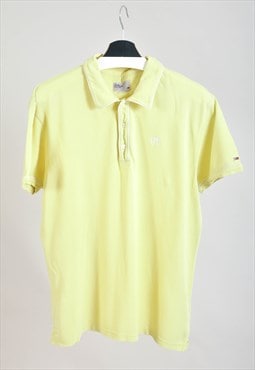 Vintage 90s Hilfiger Denim polo shirt in yellow 
