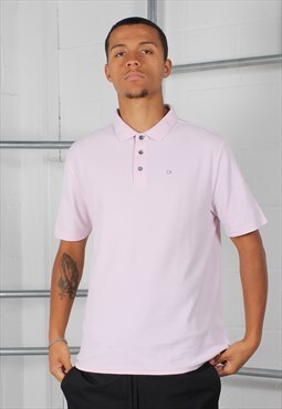 Vintage CK Calvin Klein Polo Shirt in Pink with Logo XL