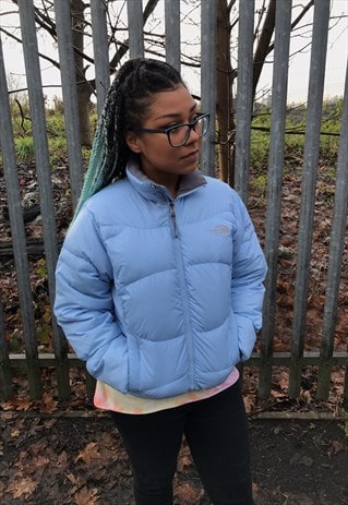 north face puffer coat blue