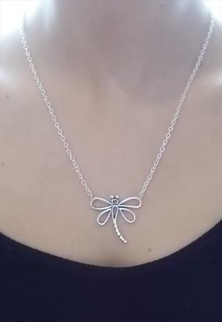 SILVER DRAGONFLY NECKLACE