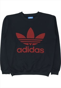Adidas 90's Spellout Crewneck Sweatshirt Large Black