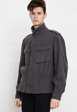VINTAGE GREY WOOL JACKET