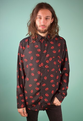 VINTAGE 90'S LIP PATTERN SHIRT