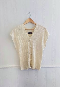 Vintage 1940s style cream knitted jumper