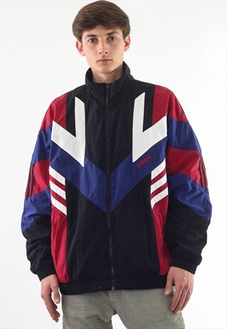 VINTAGE ADIDAS ORIGINALS TRACKSUIT 90S BLACK RED PURPLE