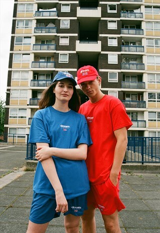 ROYAL BLUE T-SHIRT WITH DREAM SPORT EMBROIDERED LOGO