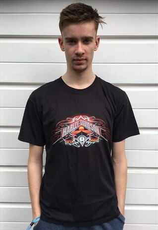 MENS HARLEY DAVIDSON TSHIRT BLACK MOTORCYCLE BIKE TEE TOP