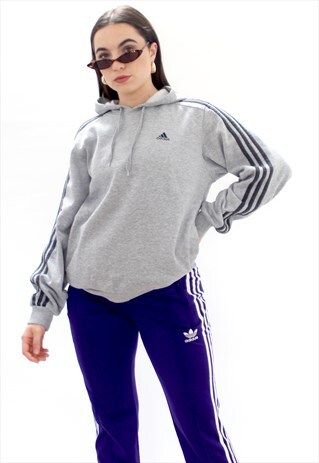 90'S RETRO GREY & BLACK HOODED SWEATSHIRT