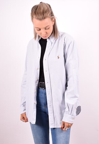 RALPH LAUREN WOMENS VINTAGE SHIRT XL BLUE 90S