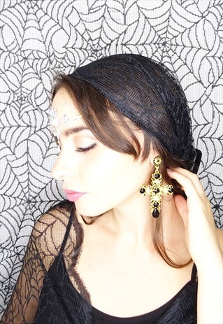 BIG GOLD CROSS EARRINGS